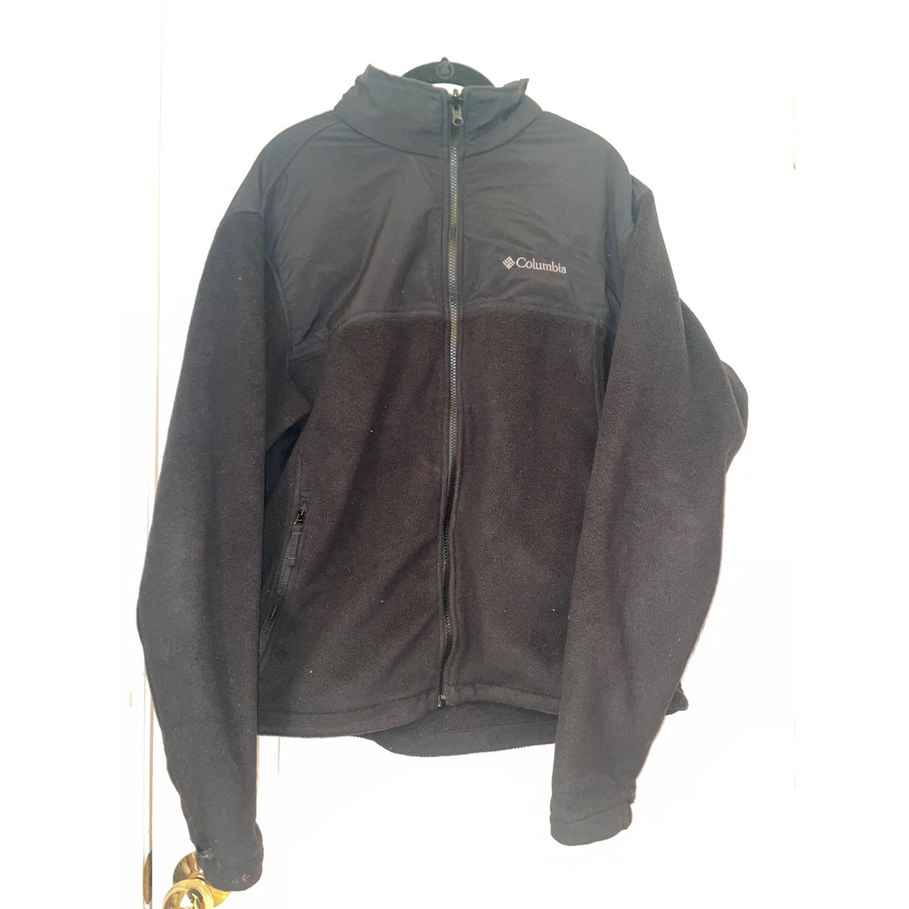 Columbia Bugaboo Interchange Fleece Only Jacket Mens XL Black Full‎ Zip SM7789